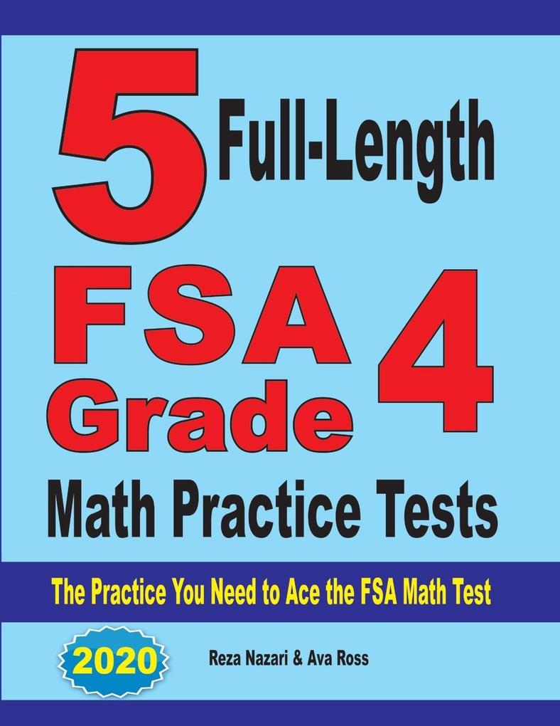 5 Full-Length FSA Grade 4 Math Practice Tests als Taschenbuch