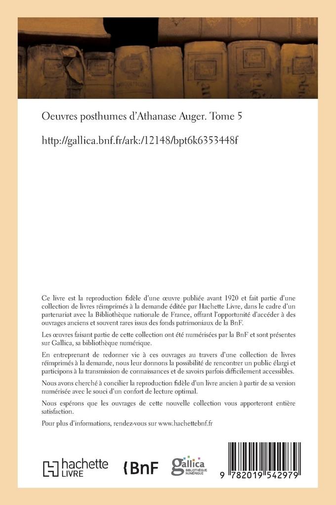 Weitere Ansicht: Oeuvres Posthumes Tome 5 | Auger-A