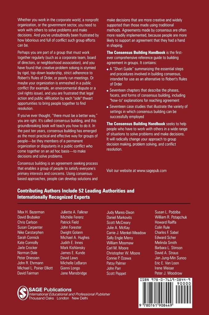 Weitere Ansicht: The Consensus Building Handbook | Lawrence E. Susskind