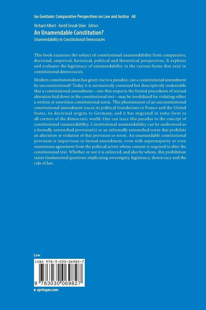 Weitere Ansicht: An Unamendable Constitution?