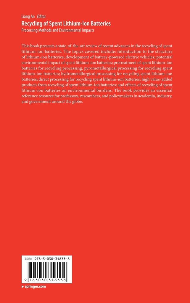 Weitere Ansicht: Recycling of Spent Lithium-Ion Batteries