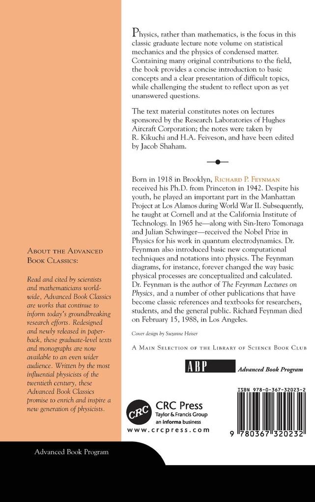 Weitere Ansicht: Statistical Mechanics | Richard P. Feynman