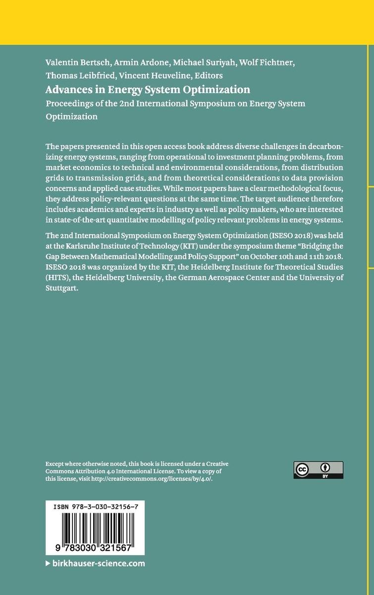Weitere Ansicht: Advances in Energy System Optimization