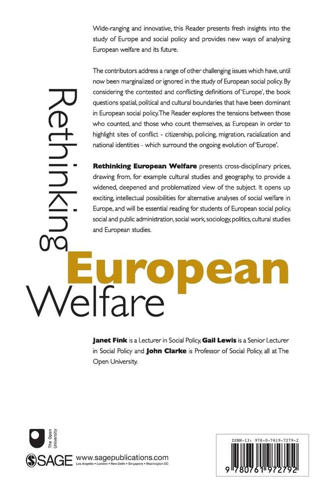 Weitere Ansicht: Rethinking European Welfare