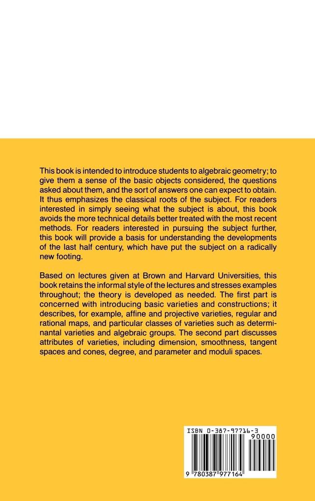 Weitere Ansicht: Algebraic Geometry | Joe Harris