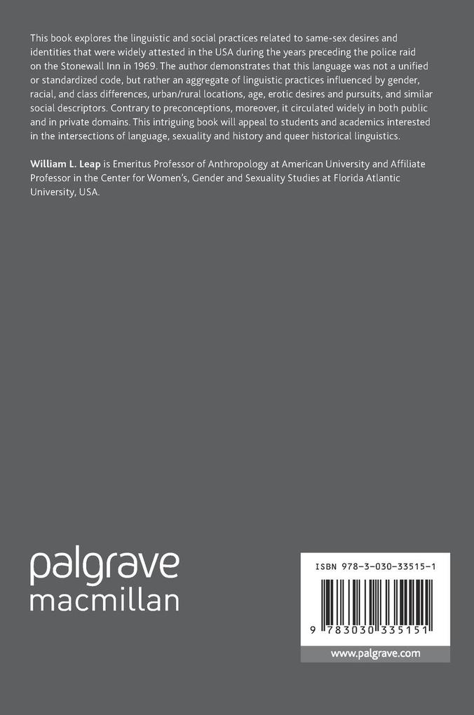 Weitere Ansicht: Language Before Stonewall | William L. Leap