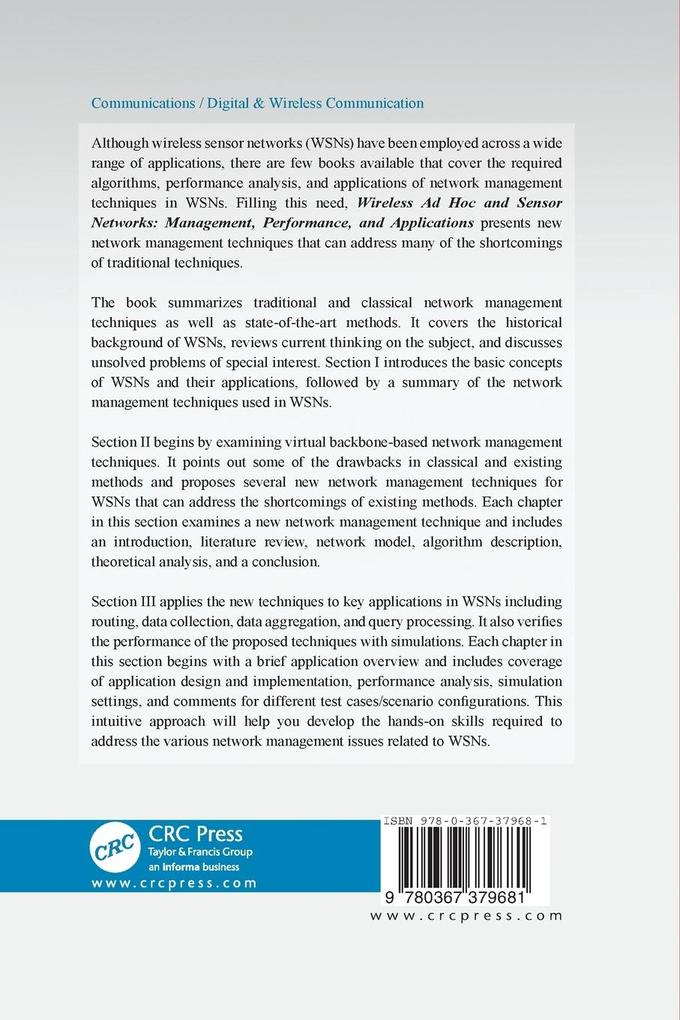 Weitere Ansicht: Wireless Ad Hoc and Sensor Networks | Yingshu Li, Jing (Selina) He, Shouling Ji