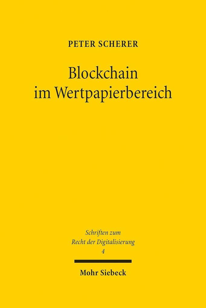 Produktbild: Blockchain im Wertpapierbereich | Peter Scherer