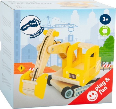 Produktbild: small foot 12010 - Schaufelbagger aus Holz, Bagger, Baustellenfahrzeug