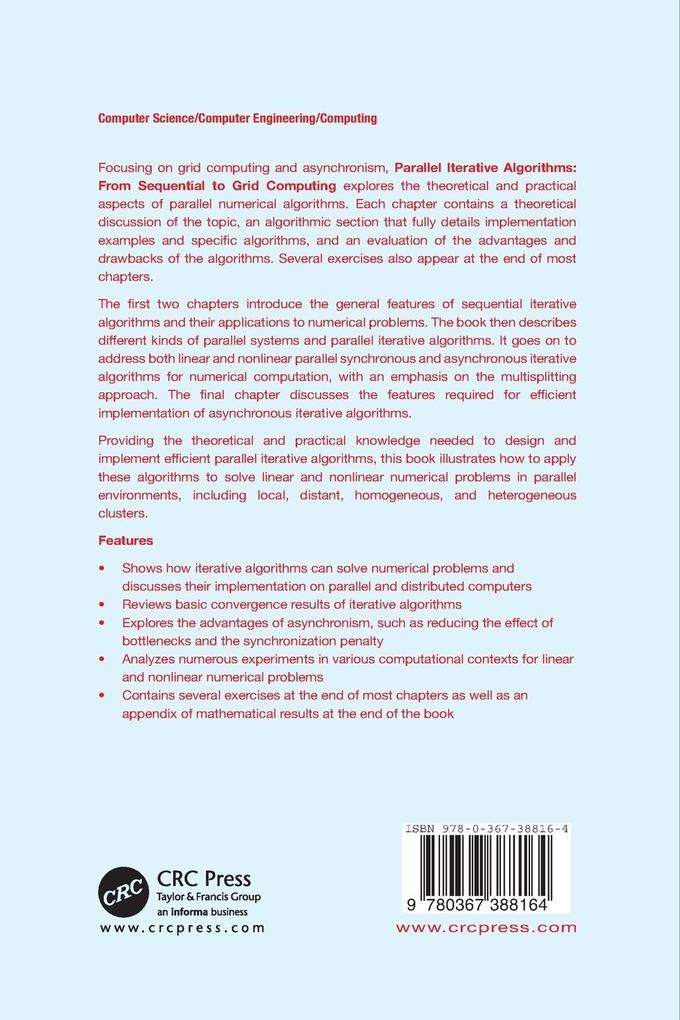 Weitere Ansicht: Parallel Iterative Algorithms | Jacques Mohcine Bahi, Sylvain Contassot-Vivier, Raphael Couturier