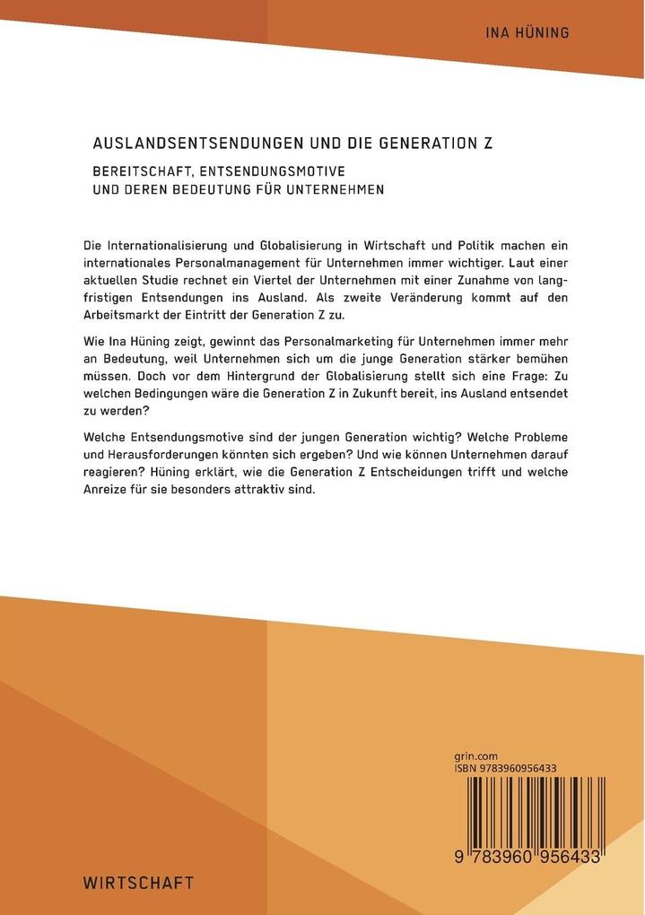 Weitere Ansicht: Auslandsentsendungen und die Generation Z. Bereitschaft, Entsendungsmotive und deren Bedeutung für Unternehmen | Ina Hüning