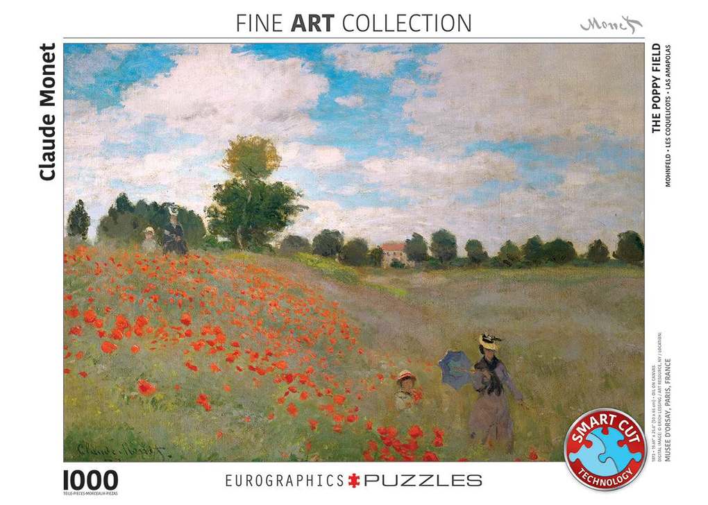Weitere Ansicht: Mohnfeld von Claude Monet 1000 Teile | Claude Monet