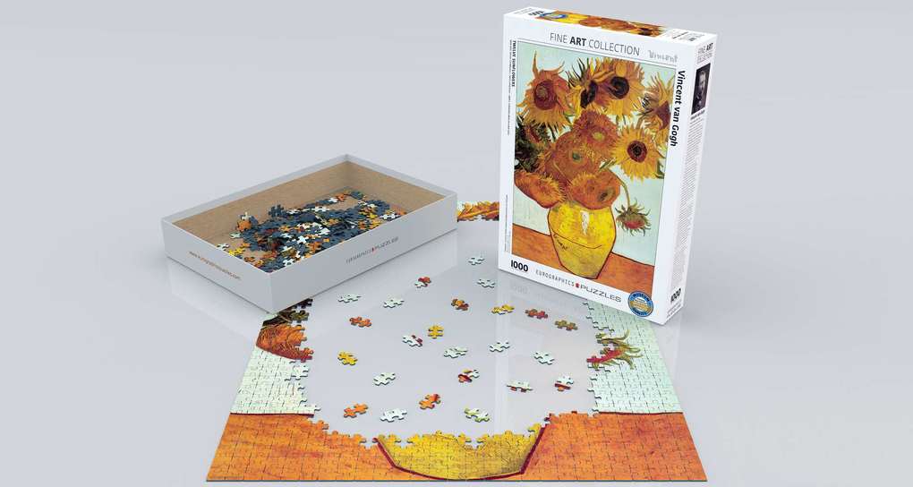 Weitere Ansicht: Eurographics 6000-3688 - Zwölf Sonnenblumen in einer Vase von van Gogh , Puzzle, 1.000 Teile
