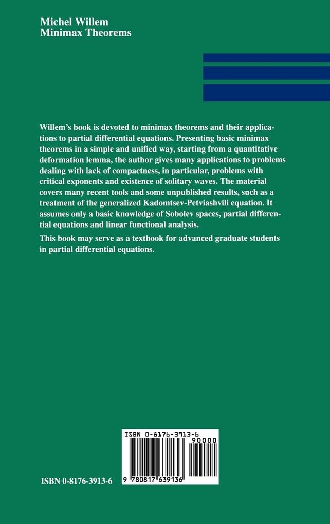 Weitere Ansicht: Minimax Theorems | Michel Willem