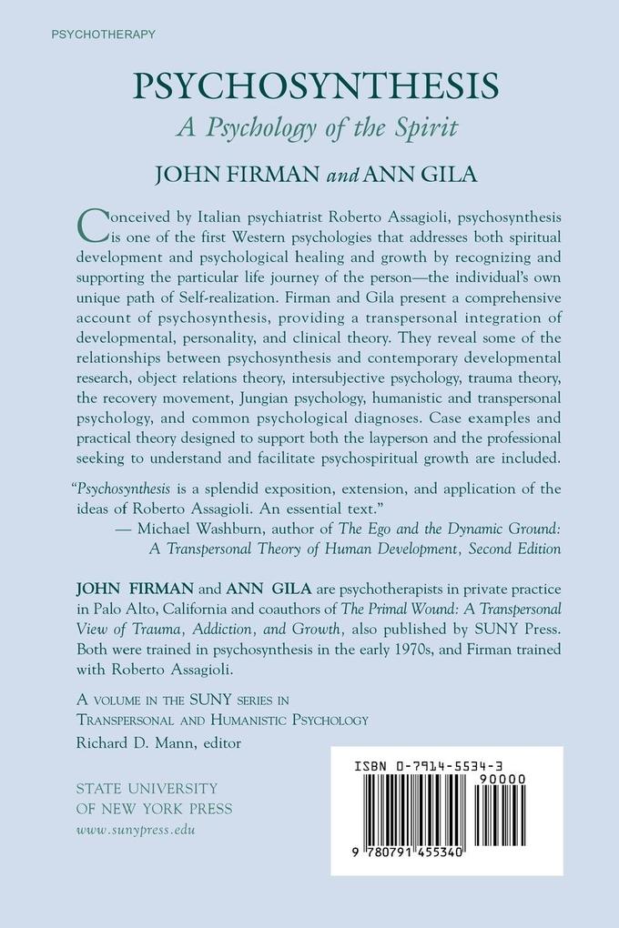 Weitere Ansicht: Psychosynthesis | John Firman, Ann Gila