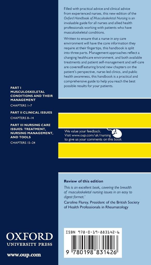 Weitere Ansicht: Oxford Handbook of Musculoskeletal Nursing