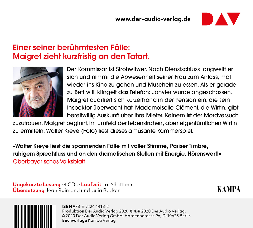 Weitere Ansicht: Maigret als möblierter Herr, 4 Audio-CD | Georges Simenon