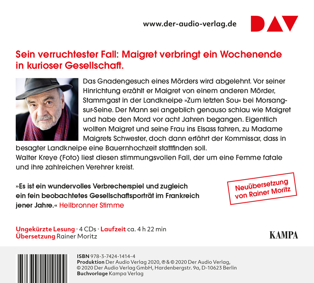 Weitere Ansicht: Maigret und die kleine Landkneipe, 4 Audio-CD | Georges Simenon