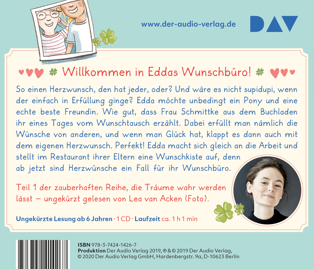 Weitere Ansicht: Wunschbüro Edda - Eine Kiste voller Wünsche, 1 Audio-CD | Suza Kolb