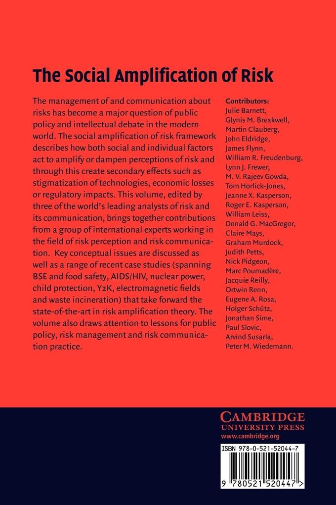 Weitere Ansicht: The Social Amplification of Risk