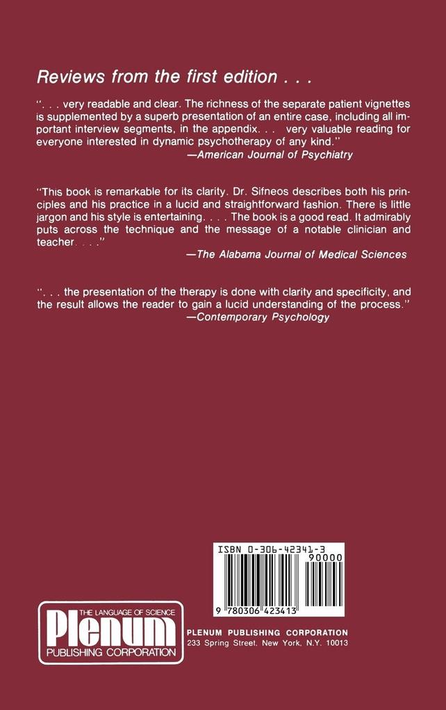 Weitere Ansicht: Short-Term Dynamic Psychotherapy | Peter E. Sifneos