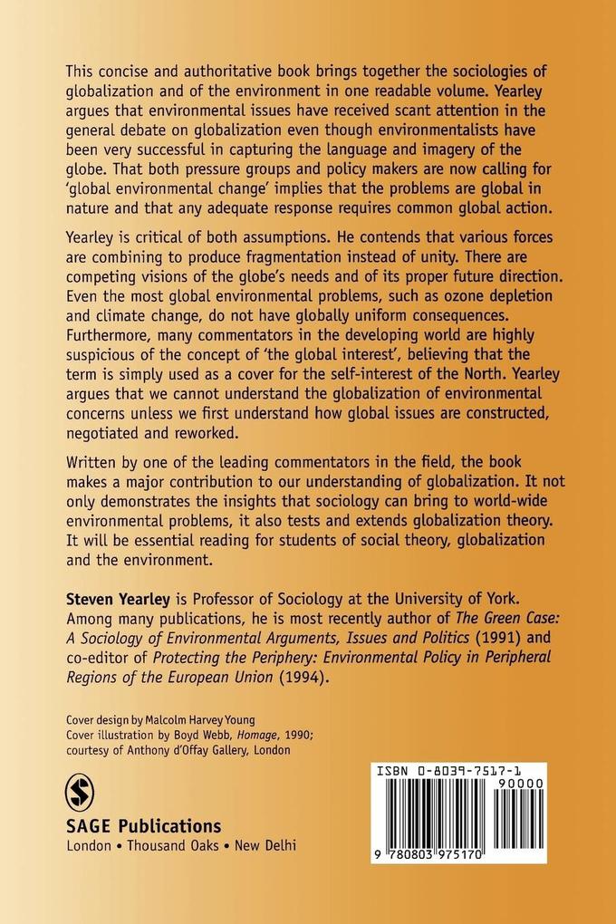 Weitere Ansicht: Sociology, Environmentalism, Globalization | Steven Yearley