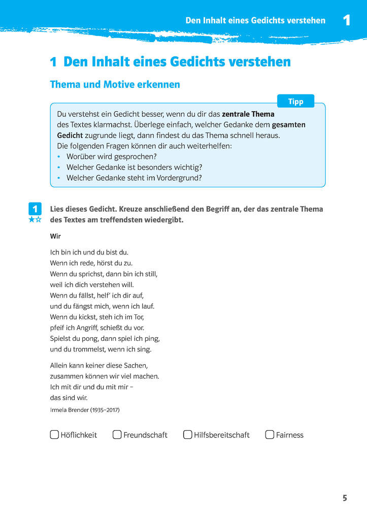 Weitere Ansicht: Klett 10-Minuten-Training Deutsch Aufsatz Gedichte untersuchen 7./8. Klasse | Elke Hufnagel