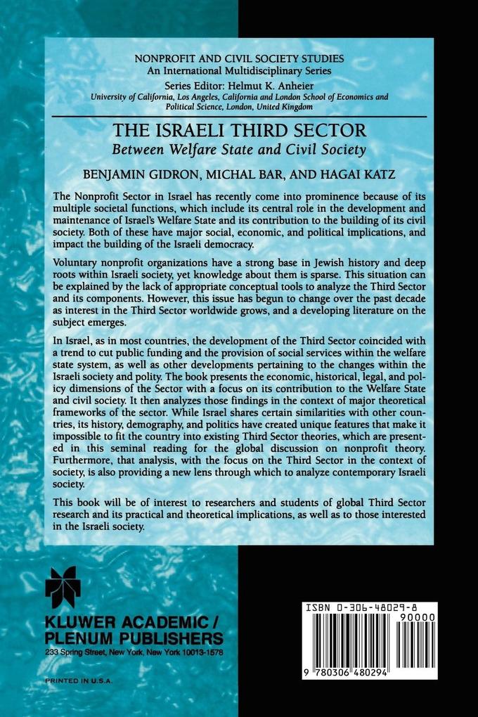 Weitere Ansicht: The Israeli Third Sector | Michal Bar, Benjamin Gidron, Hagai Katz