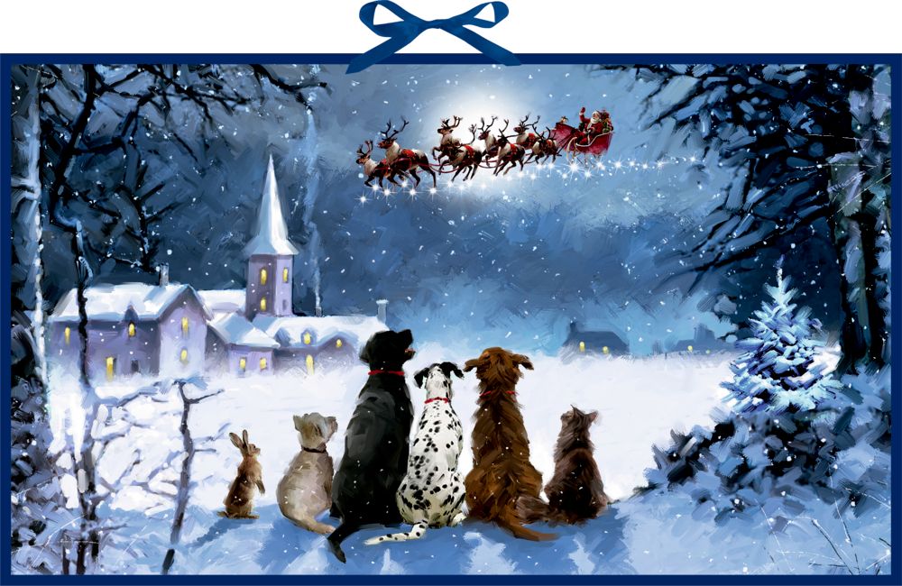 Wandkalender - Wunderbare Hunde-Weihnacht als Kalender