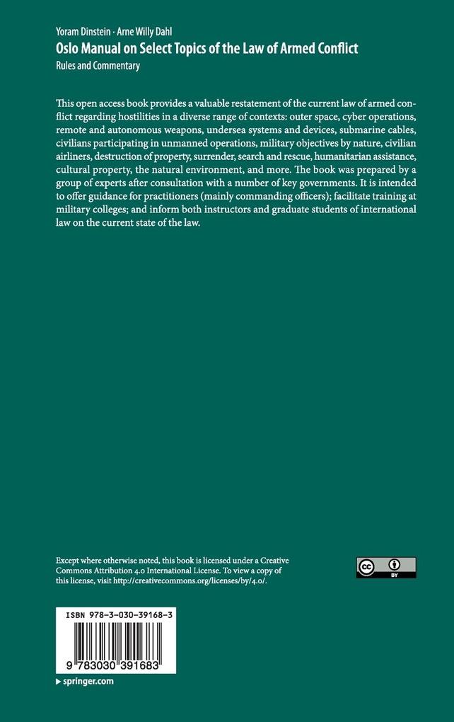 Weitere Ansicht: Oslo Manual on Select Topics of the Law of Armed Conflict | Yoram Dinstein, Arne Willy Dahl