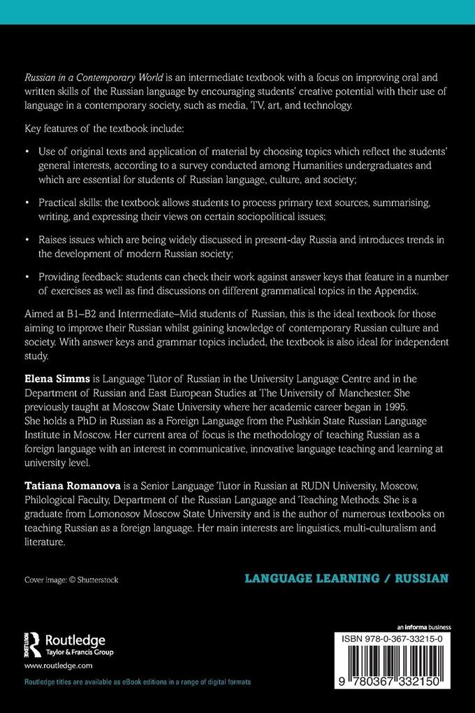 Weitere Ansicht: Russian in a Contemporary World | Elena Simms, Tatiana Romanova