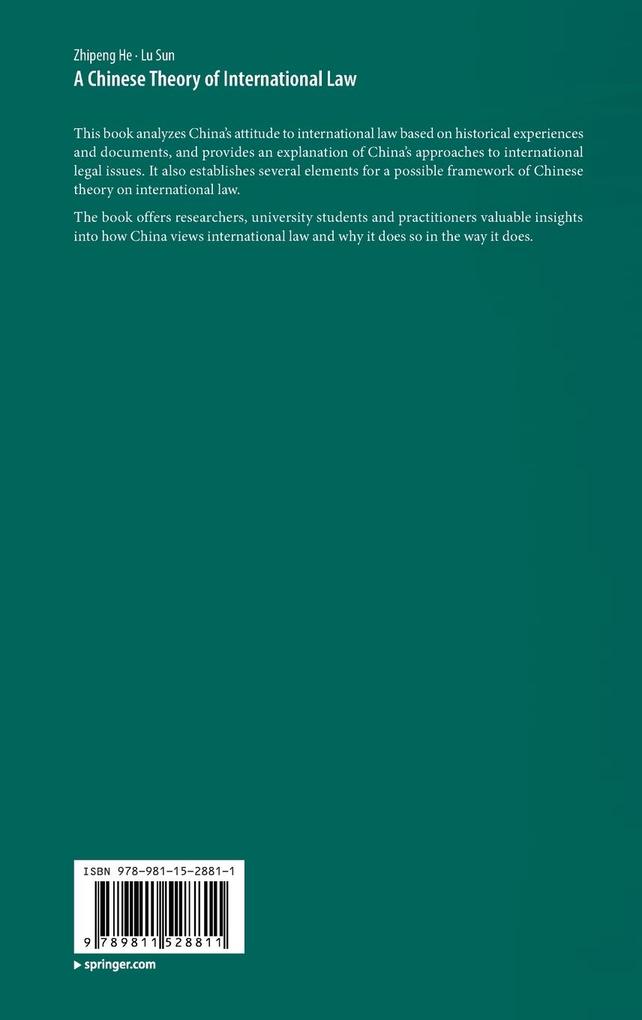 Weitere Ansicht: A Chinese Theory of International Law | Zhipeng He, Lu Sun