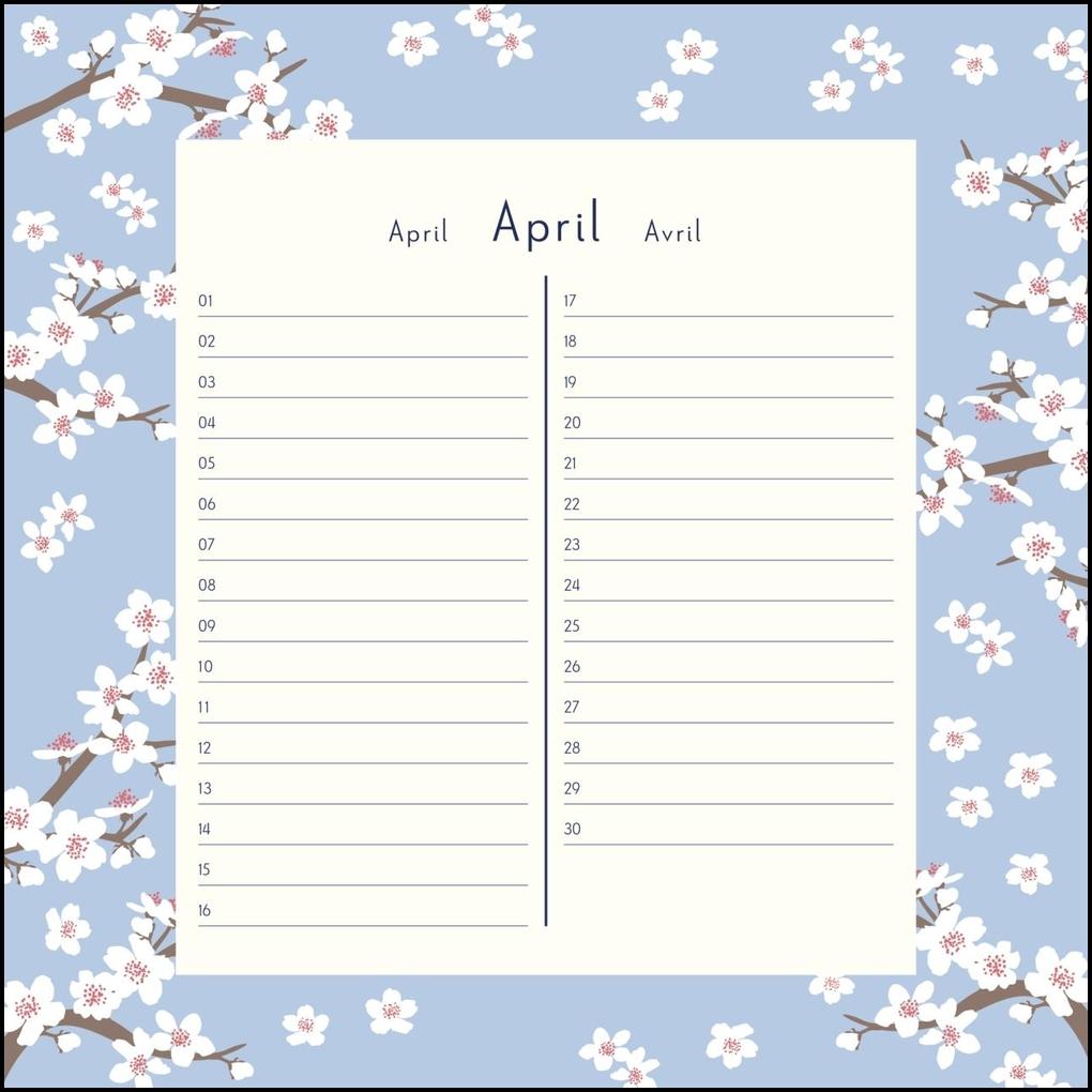 Weitere Ansicht: Immerwährender Geburtstagskalender - Lovely Flowers - Haferkorn & Sauerbrey - Quadrat-Format 24 x 24 cm