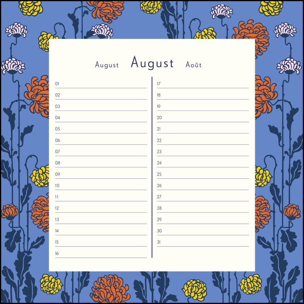 Weitere Ansicht: Immerwährender Geburtstagskalender - Lovely Flowers - Haferkorn & Sauerbrey - Quadrat-Format 24 x 24 cm