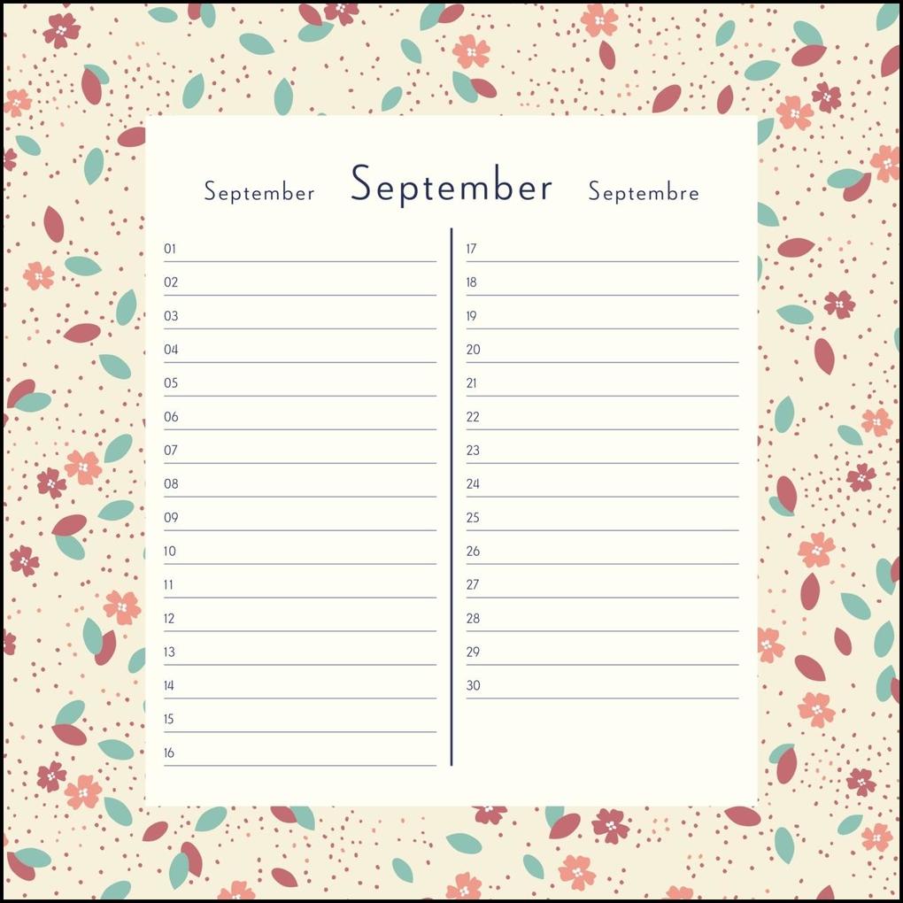 Weitere Ansicht: Immerwährender Geburtstagskalender - Lovely Flowers - Haferkorn & Sauerbrey - Quadrat-Format 24 x 24 cm