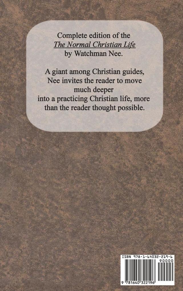 Weitere Ansicht: The Normal Christian Life | Watchman Nee