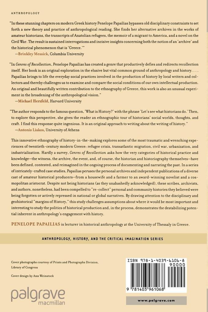 Weitere Ansicht: Genres of Recollection | Penelope Papailias, P. Papalias