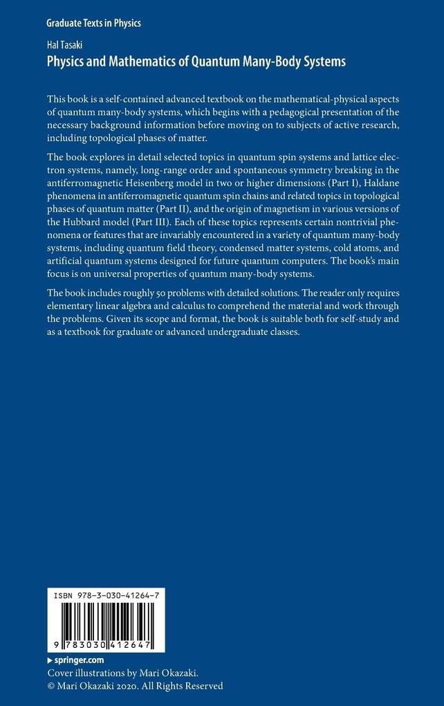 Weitere Ansicht: Physics and Mathematics of Quantum Many-Body Systems | Hal Tasaki