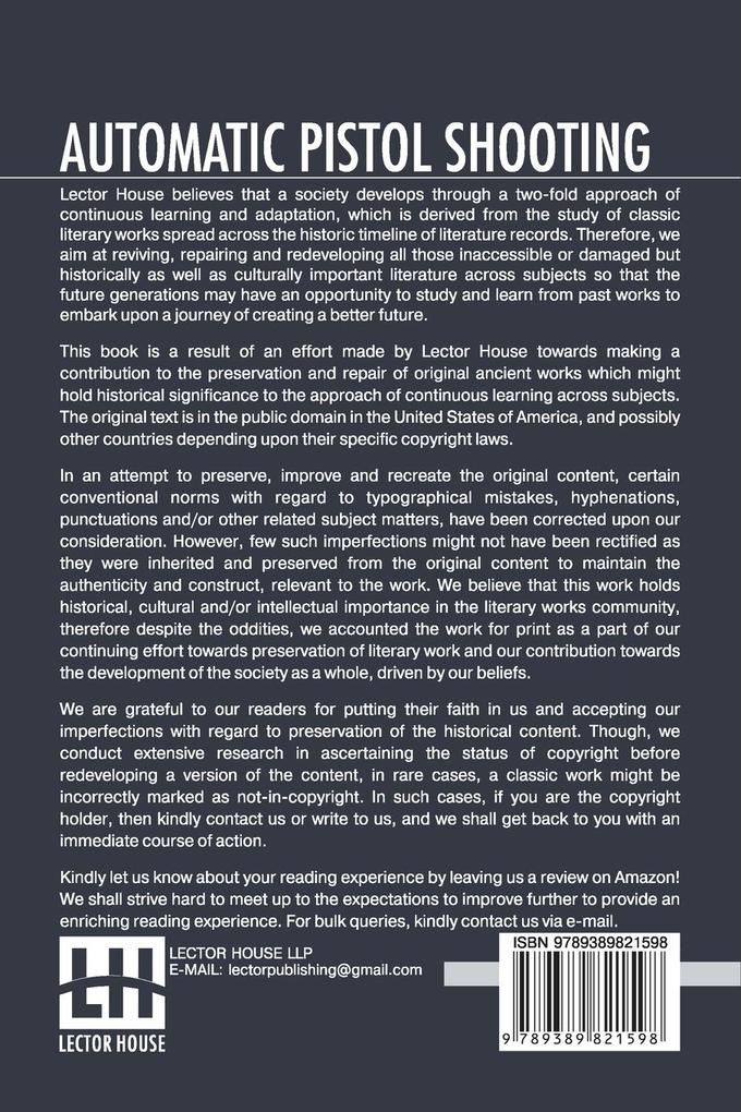 Weitere Ansicht: Automatic Pistol Shooting | Walter Winans