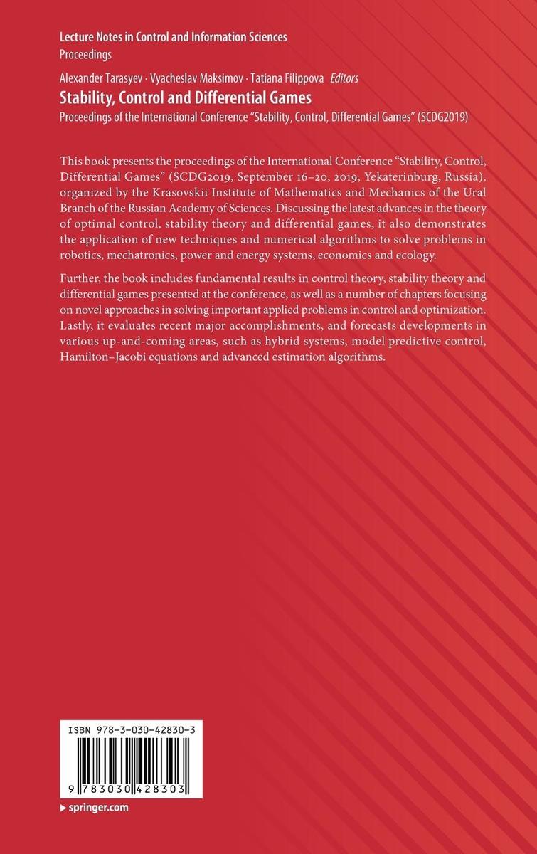Weitere Ansicht: Stability, Control and Differential Games