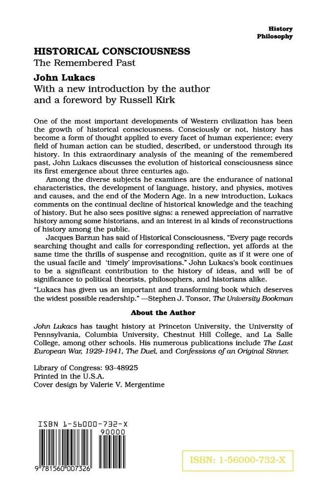 Weitere Ansicht: Historical Consciousness | John Lukacs