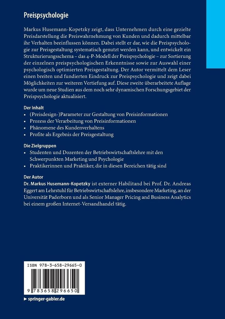 Weitere Ansicht: Preispsychologie | Markus Husemann-Kopetzky