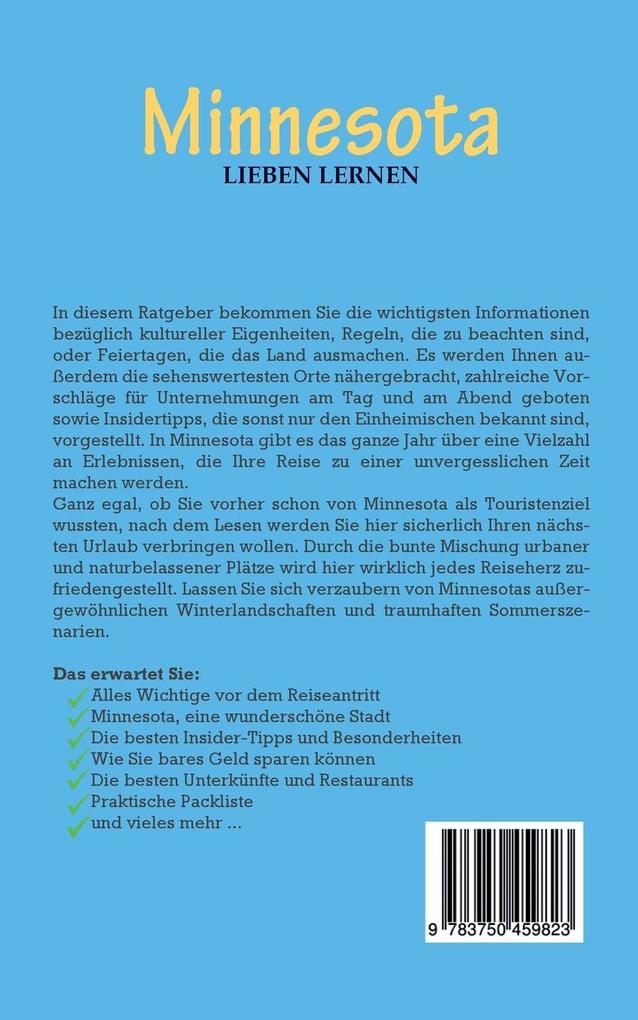 Weitere Ansicht: Minnesota lieben lernen: Der perfekte Reiseführer für einen unvergesslichen Aufenthalt in Minnesota inkl. Insider-Tipps und Packliste | Laura Steigelmann