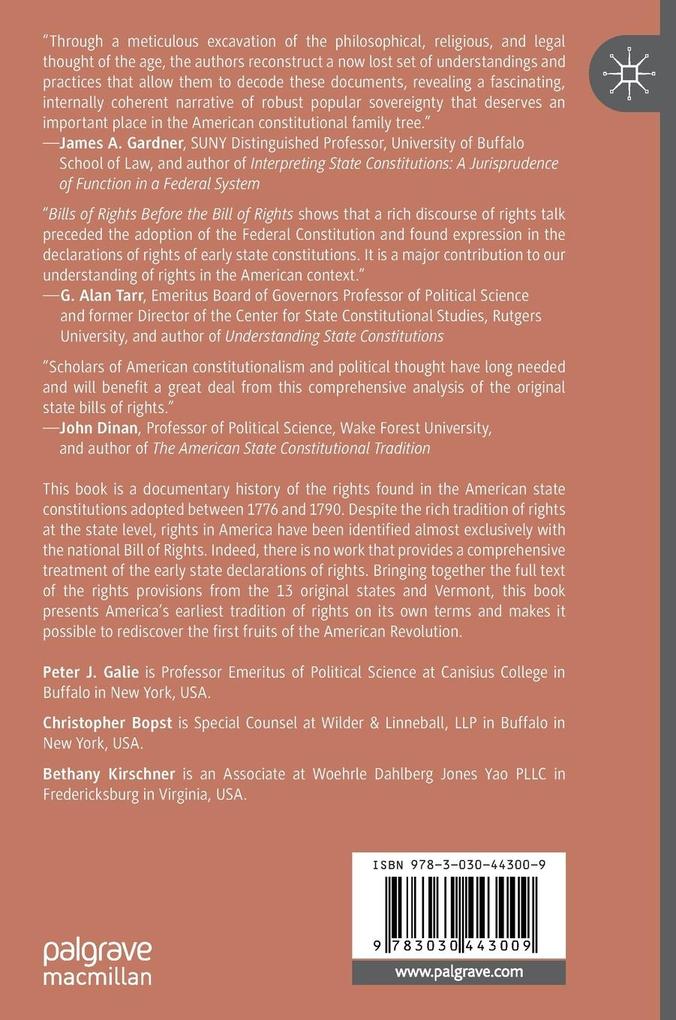 Weitere Ansicht: Bills of Rights Before the Bill of Rights | Peter J. Galie, Christopher Bopst, Bethany Kirschner
