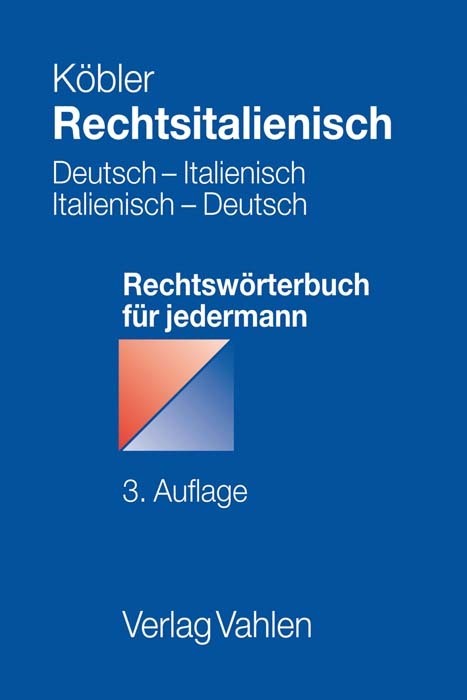 Produktbild: Rechtsitalienisch | Gerhard Köbler