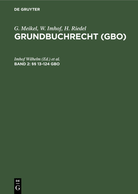Produktbild: §§ 13-124 GBO