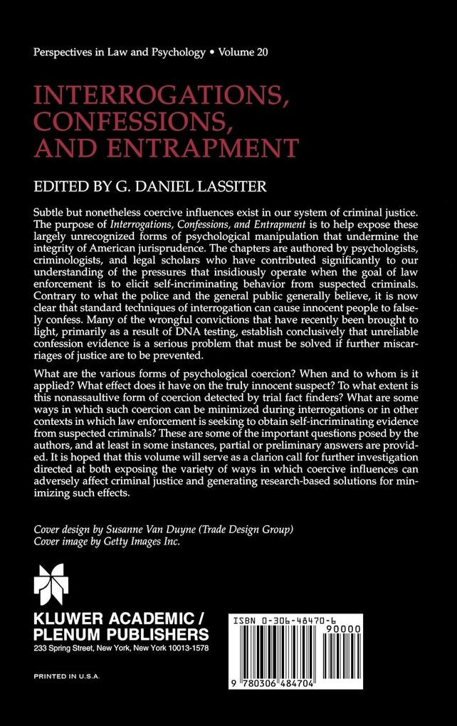 Weitere Ansicht: Interrogations, Confessions, and Entrapment