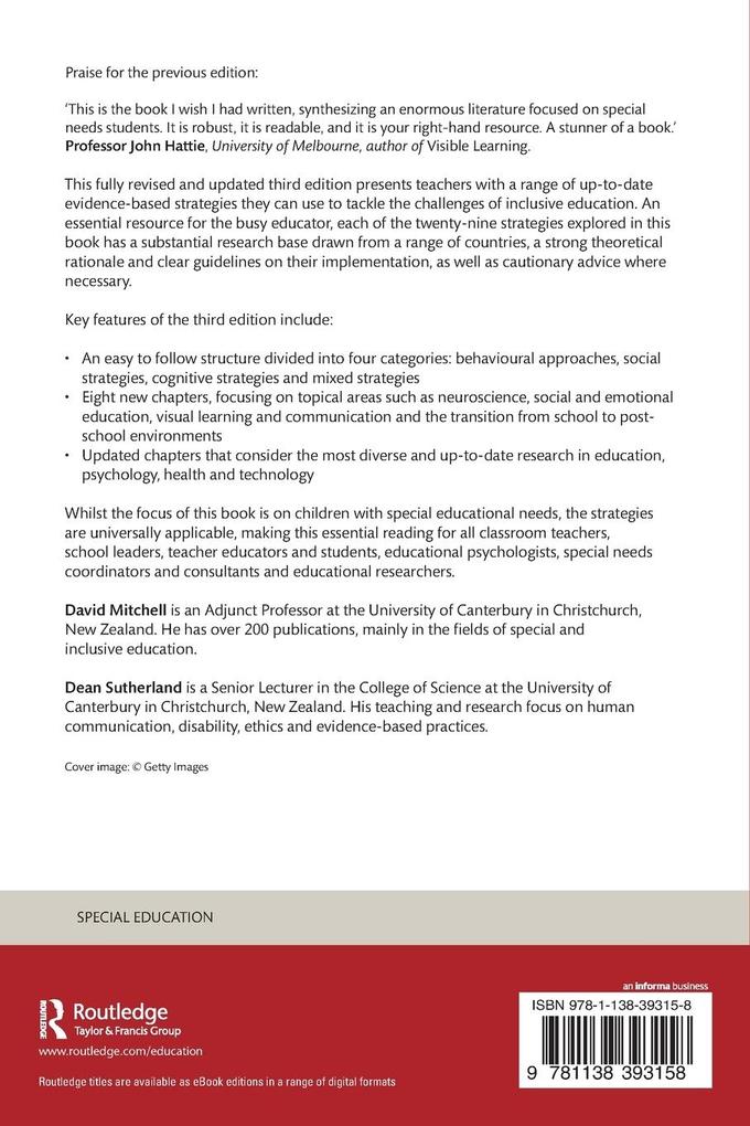 Weitere Ansicht: What Really Works in Special and Inclusive Education | Dean Sutherland, David Mitchell