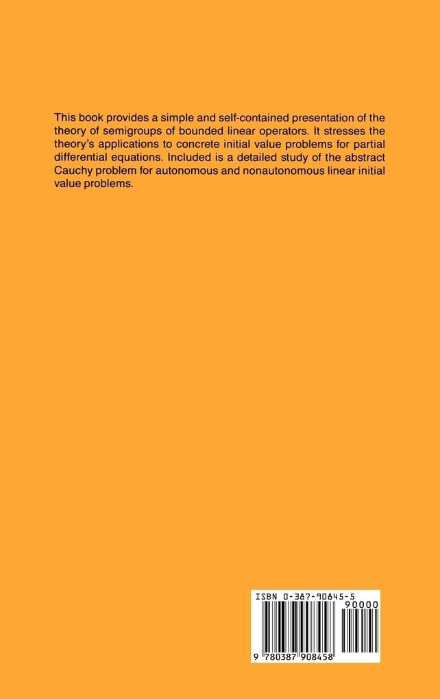 Weitere Ansicht: Semigroups of Linear Operators and Applications to Partial Differential Equations | Amnon Pazy