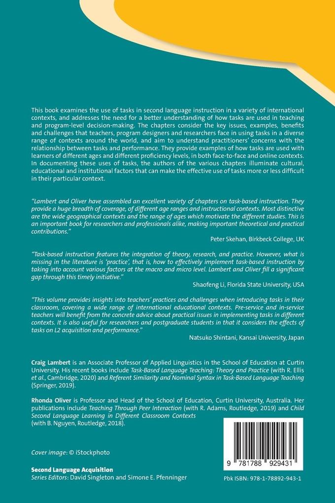Weitere Ansicht: Using Tasks in Second Language Teaching